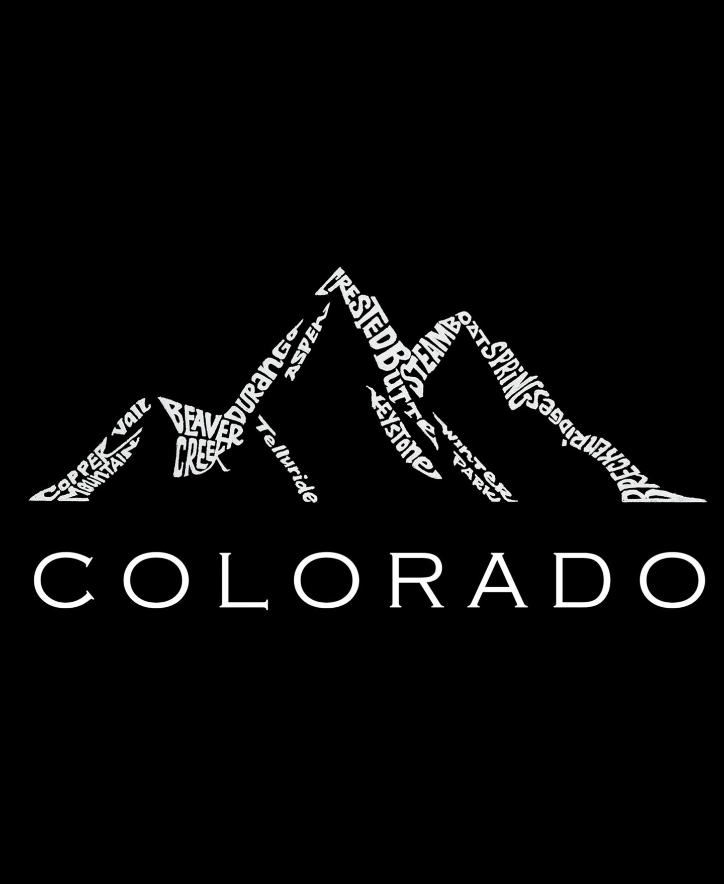 Мужская толстовка LA Pop Art Word Art Crewneck Colorado Ski Towns, цвет: Чёрный — фото 3
