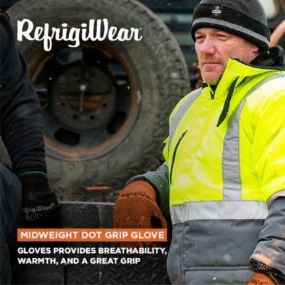 Men's Midweight Dot Grip Gloves - Insulated Knit Work Gloves with PVC Grip, Sold by the Dozen