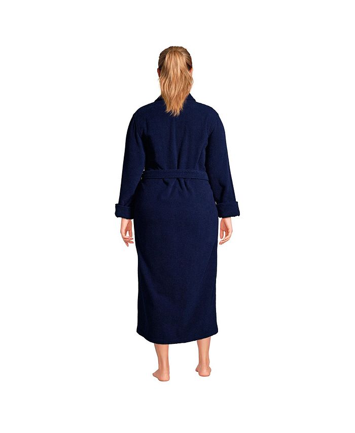 Lands' End Plus Size Cotton Terry Long Spa Bath Robe Macy's