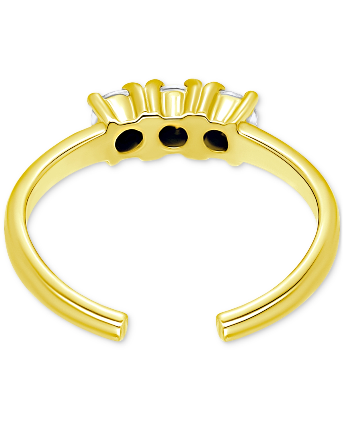 Giani Bernini Cubic Zirconia Three Stone Toe Ring in 18kPlated Sterling Silver, Created for Macy's - GOLD
