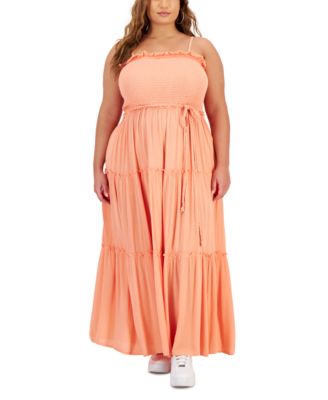 FULL CIRCLE TRENDS Trendy Plus Size Woven Gauze Tiered Maxi Dress Macy s