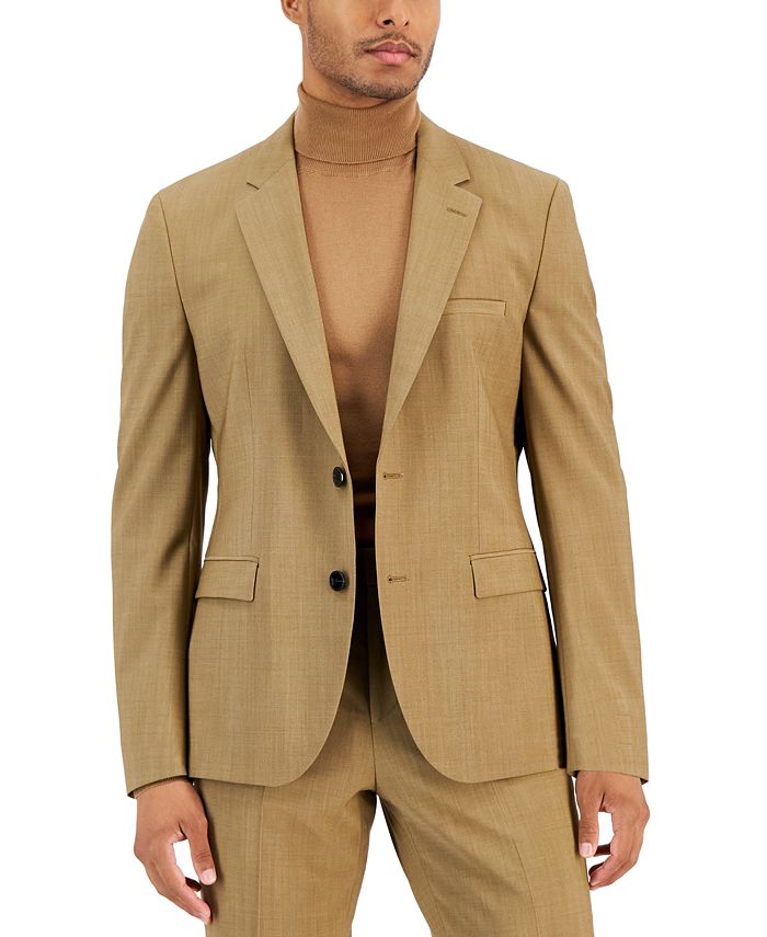 HUGO Men's Modern-Fit Stretch Tan Suit Separate Jacket - Macy's