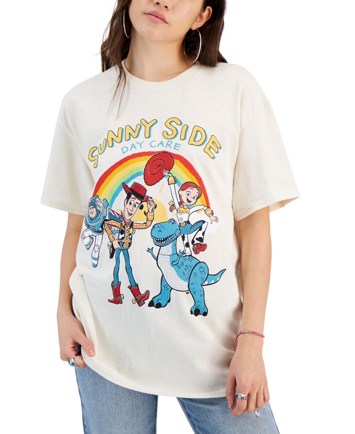Disney Juniors' Sunnyside Toy Story Cotton Graphic T-shirt In Natural