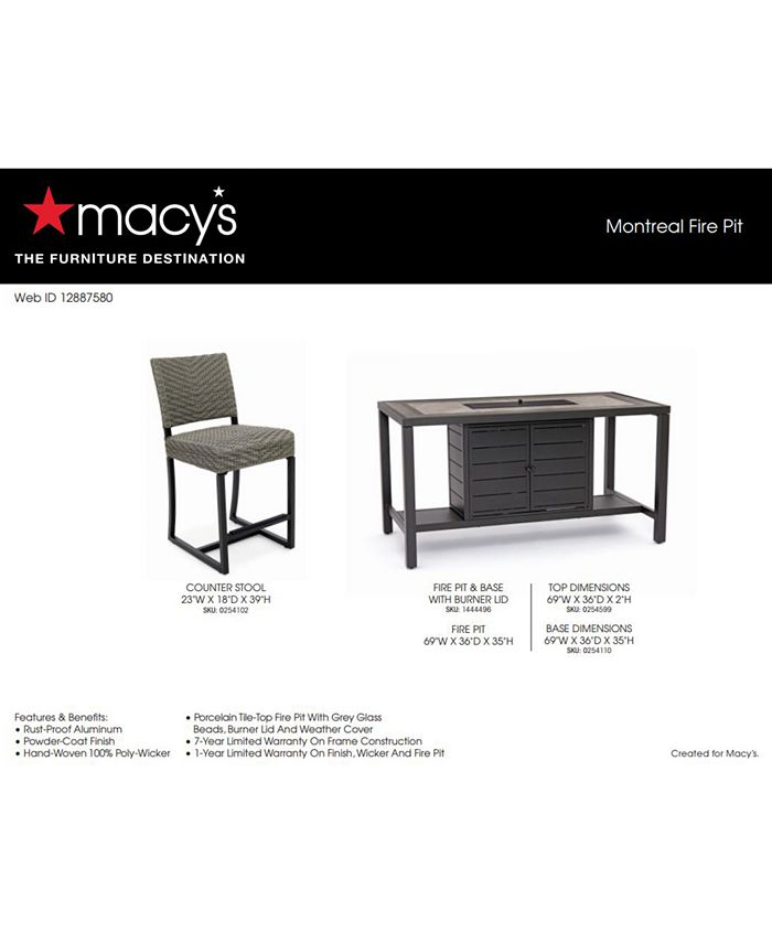 Agio Montreal Outdoor Counter Stool, Created for Macy's Macy's