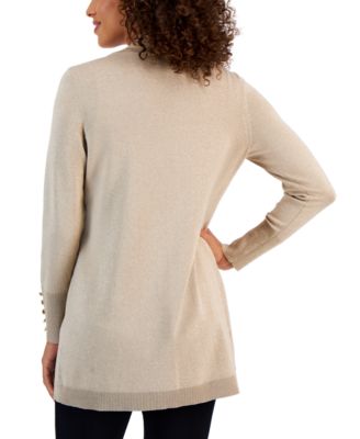 Women's Open-Front Metallic Cardigan, Created for Macy's