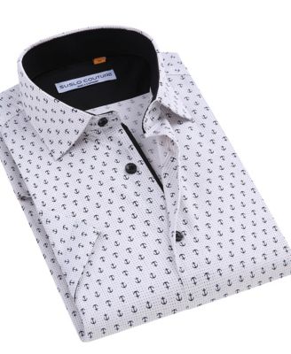 Men's Slim-Fit Geo-Print Performance Shirt