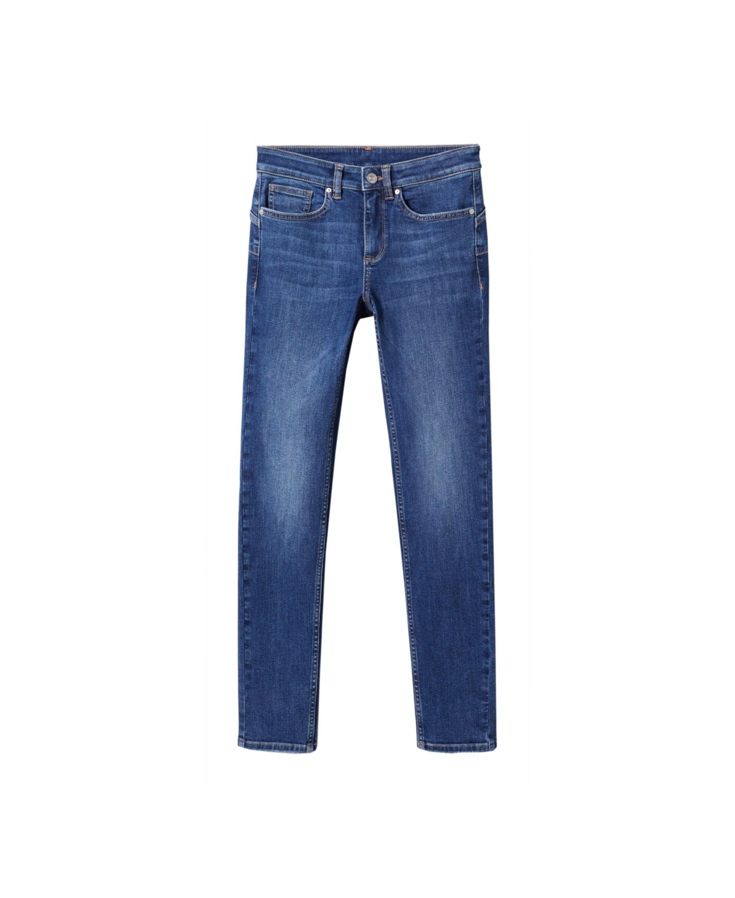 Женские джинсы Mango Skinny Push-Up, цвет: Тёмный синий — фото 2