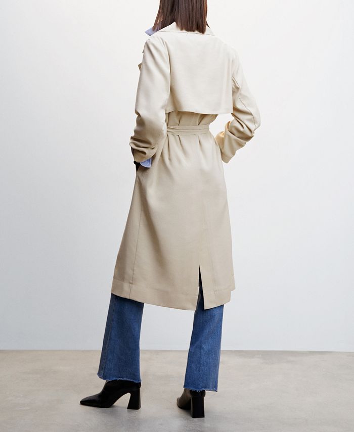 MANGO Women's Flowy Lapel Trench Coat Macy's