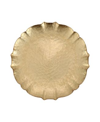 VIETRI Baroque Glass Gold Service Plate, Charger 13