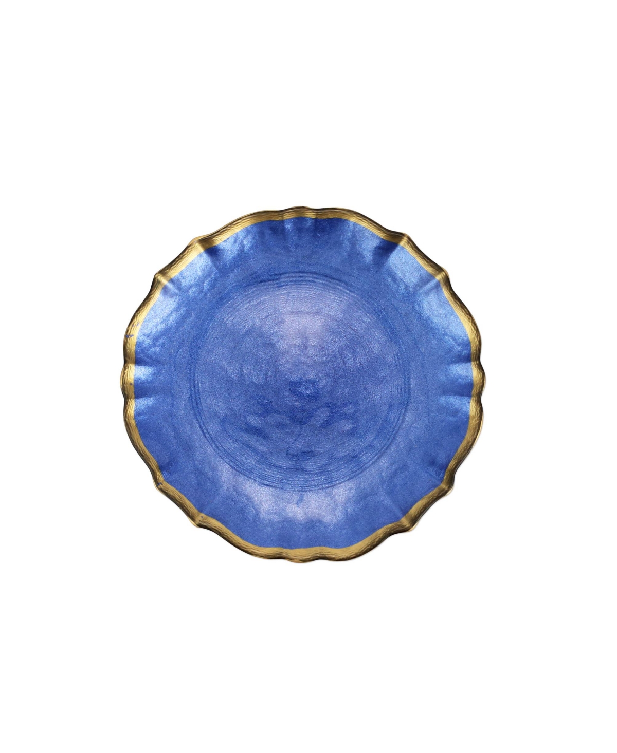 Vietri Baroque Glass Cocktail Plate 6" D In Cobalt