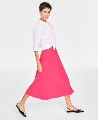 On 34th Women's Pleated Midi Skirt, Created For Macy's - Macy's