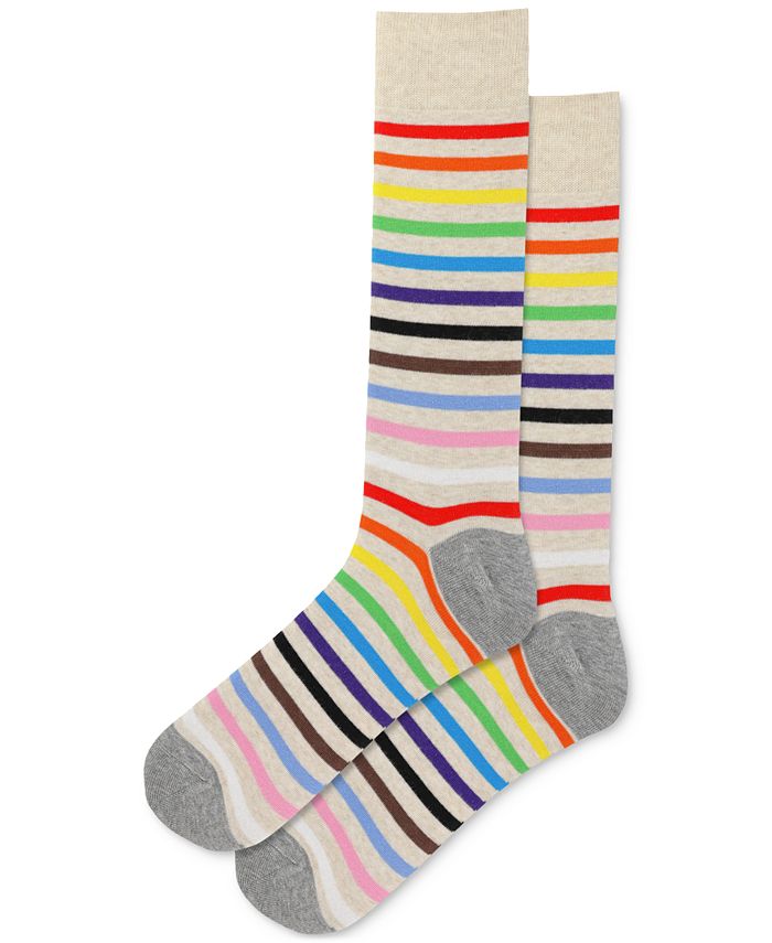 Hot Sox Men's Inclusive Stripe Crew Socks - Macy's