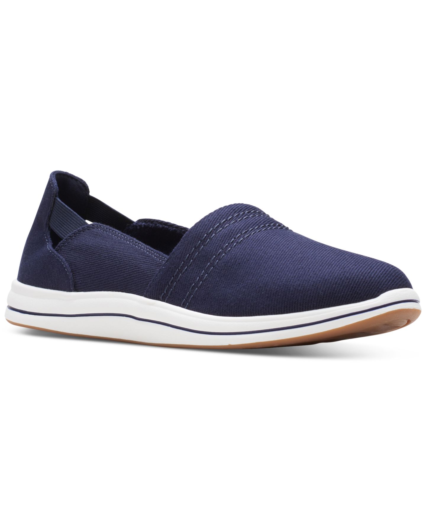 Женские кроссовки Clarks Cloudsteppers Breeze Step II Slip On, цвет: Тёмный тёмно-синий — фото 1