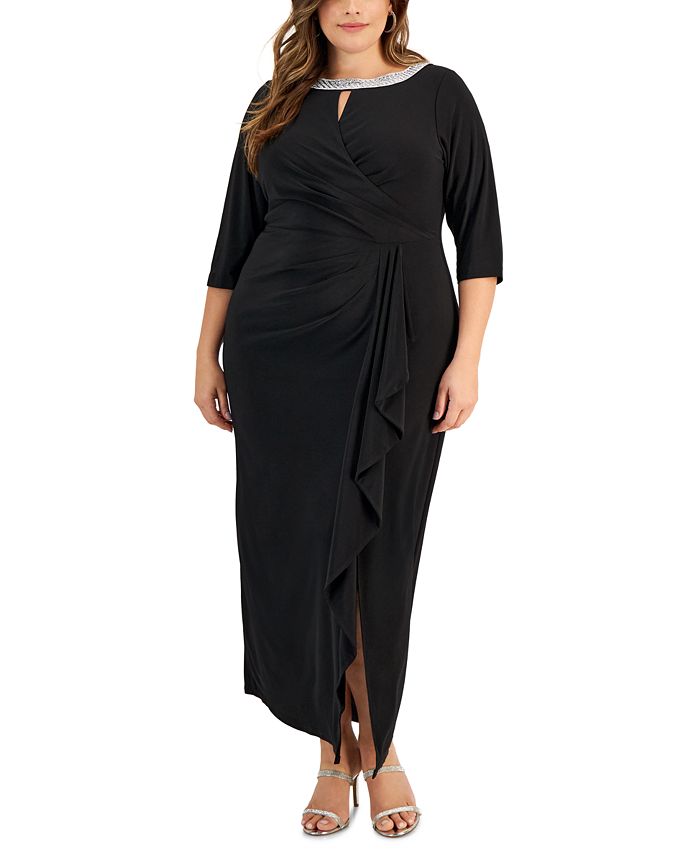 Alex Evenings Plus Size Embellished Cascade Maxi Dress Macy s