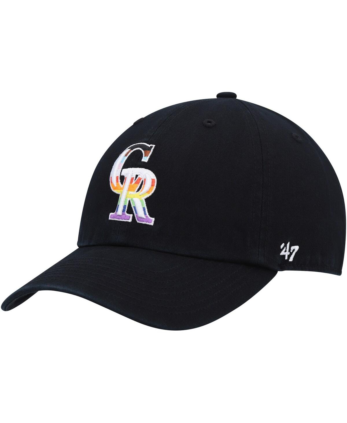 47 Brand Men's ' Black Colorado Rockies Team Pride Clean Up Adjustable Hat In Black
