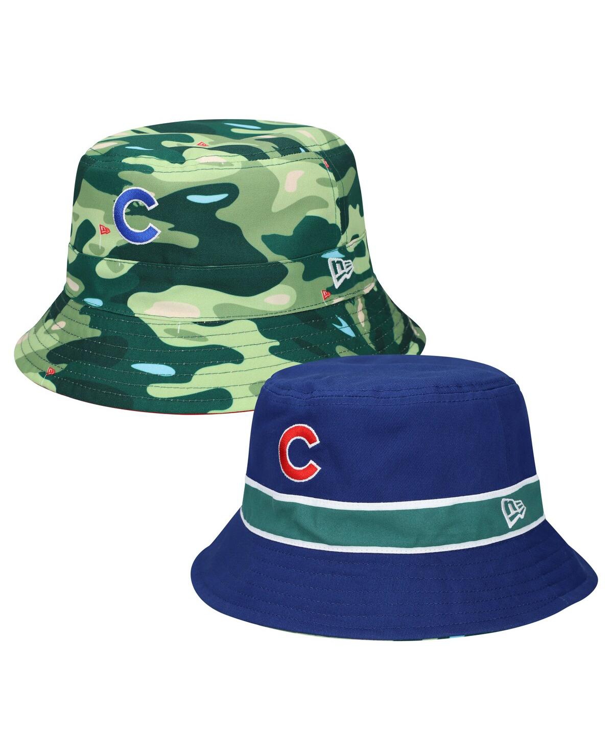 Shop New Era Men's  Royal Chicago Cubs Reverse Bucket Hat
