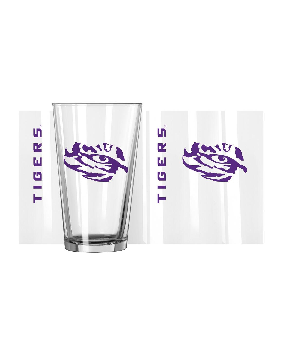 Logo Brands Lsu Tigers 16 oz Team Wordmark Game Day Pint Glass In Clear