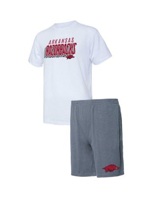 Men's Concepts Sport Charcoal, White Arkansas Razorbacks Downfield T ...