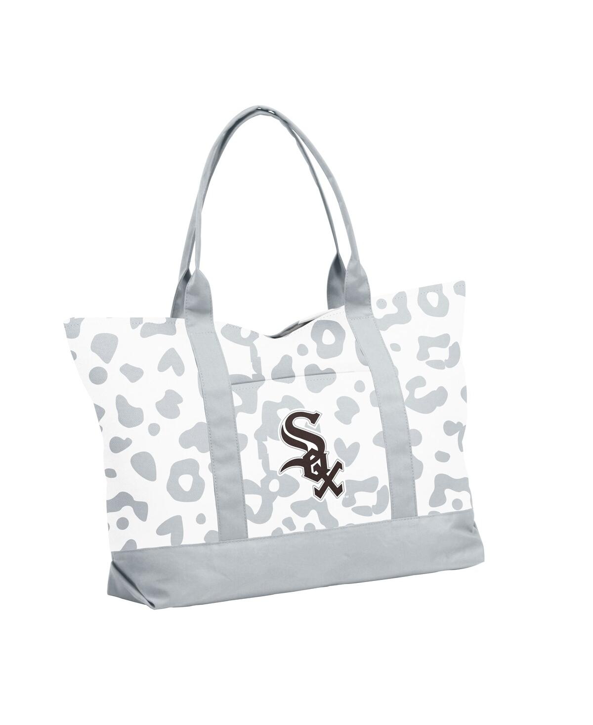 Logo Brands Women's Chicago White Sox Leopard Pattern Tote In White,gray