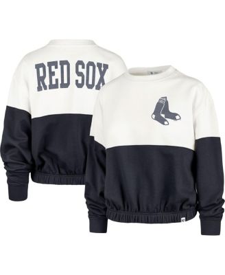 Women's White, Navy Boston Red Sox Take Two Bonita Pullover Sweatshirt