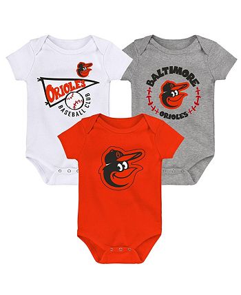 Outerstuff Infant Boys and Girls Orange, White, Heather Gray Baltimore  Orioles Biggest Little Fan 3-Pack Bodysuit Set - Macy's