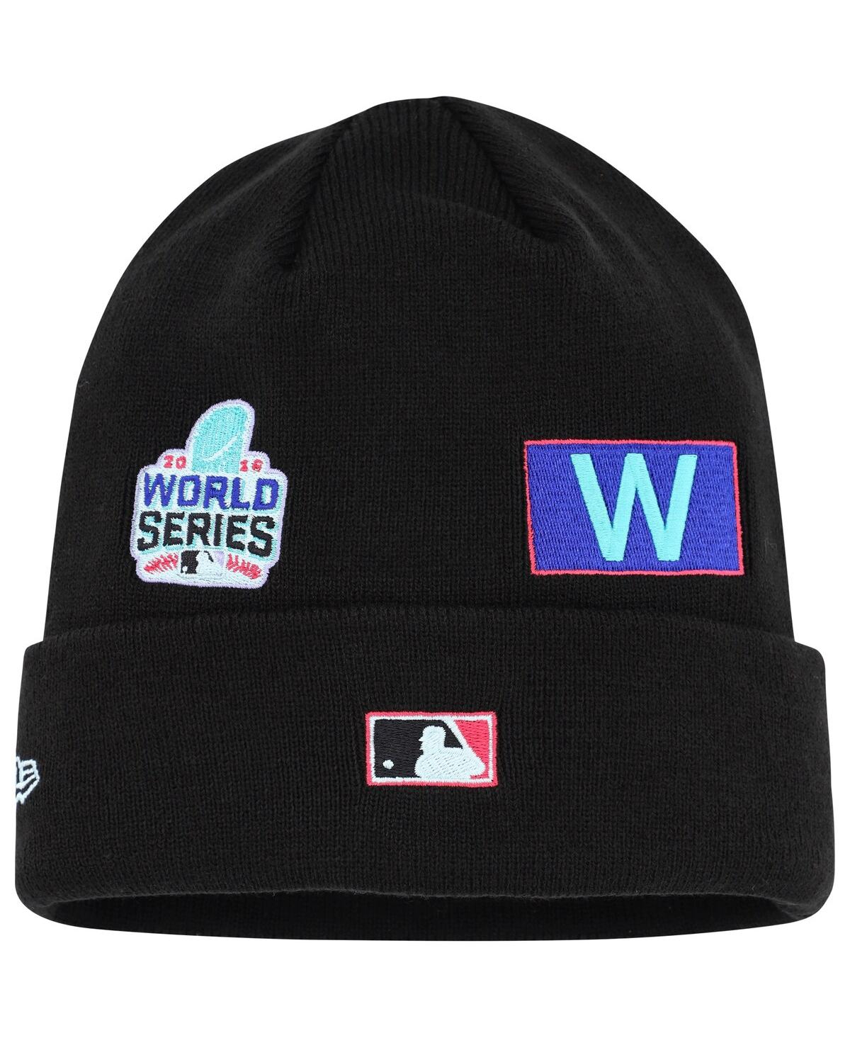 Men's New EraChicago Cubs Polar Lights Cuffed Knit Hat - Black
