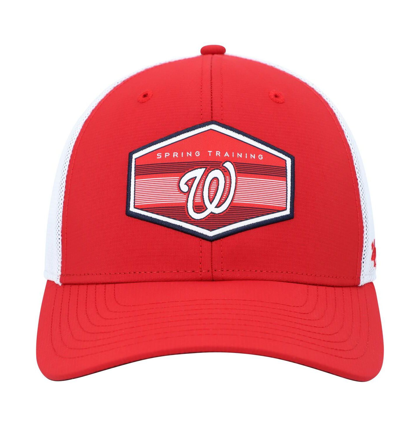 Мужская кепка '47 Brand Red, White Washington Nationals Spring Training Burgess Trucker Snapback Hat — фото 2