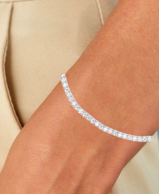 Cubic Zirconia Box Link Bolo Bracelet