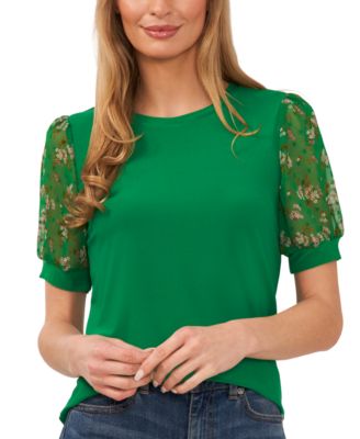 CeCe - Puff Sleeve Bouquet Top