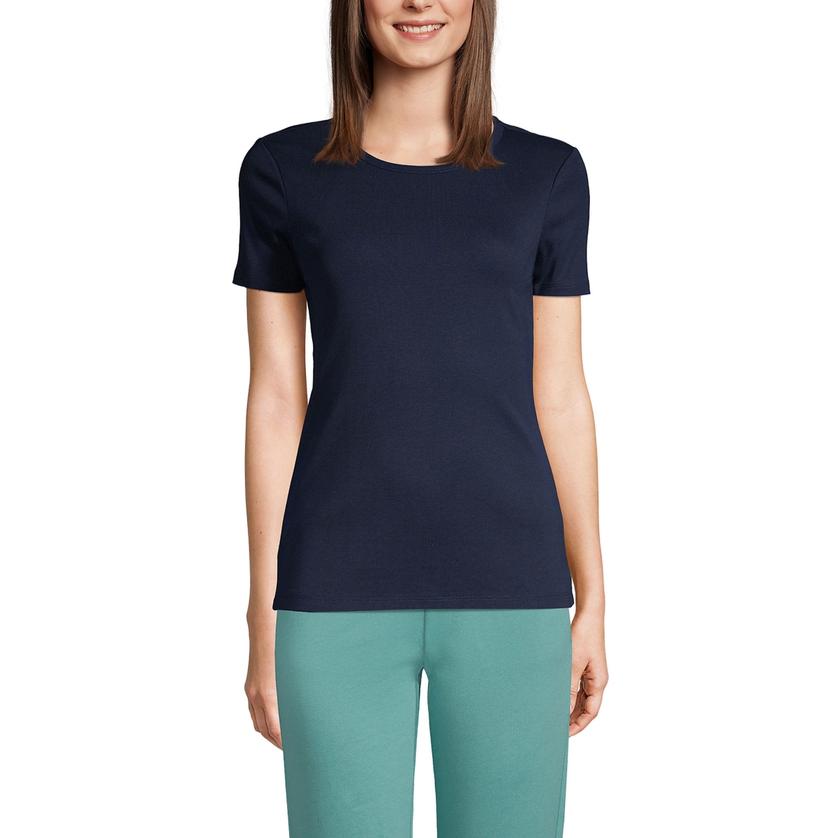 Lands' End Women's Petite Cotton Rib T-shirt