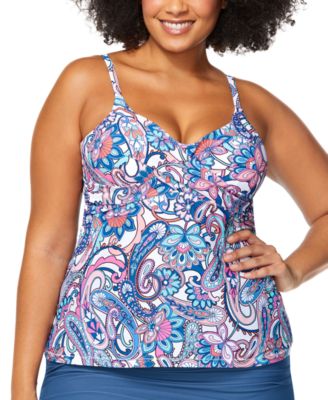 Raisins Curve - Trendy Plus Size Aries Printed Tankini Top