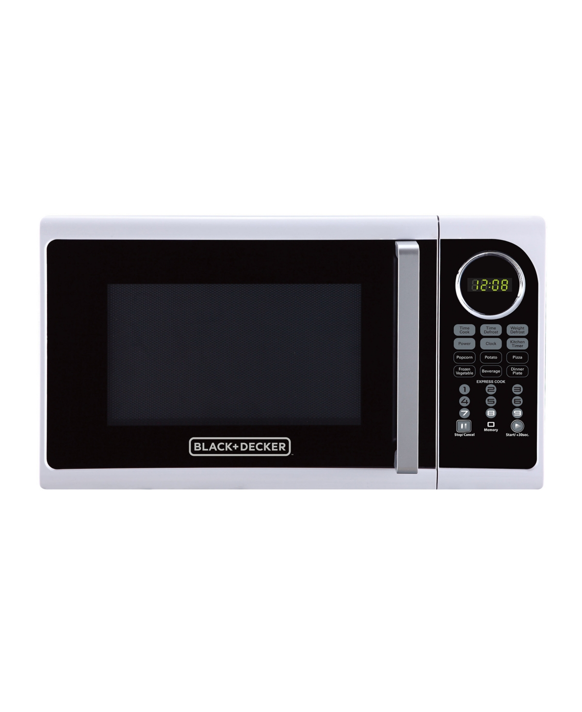Black & Decker 0.9 Cubic Feet Pull Handle Microwave In White