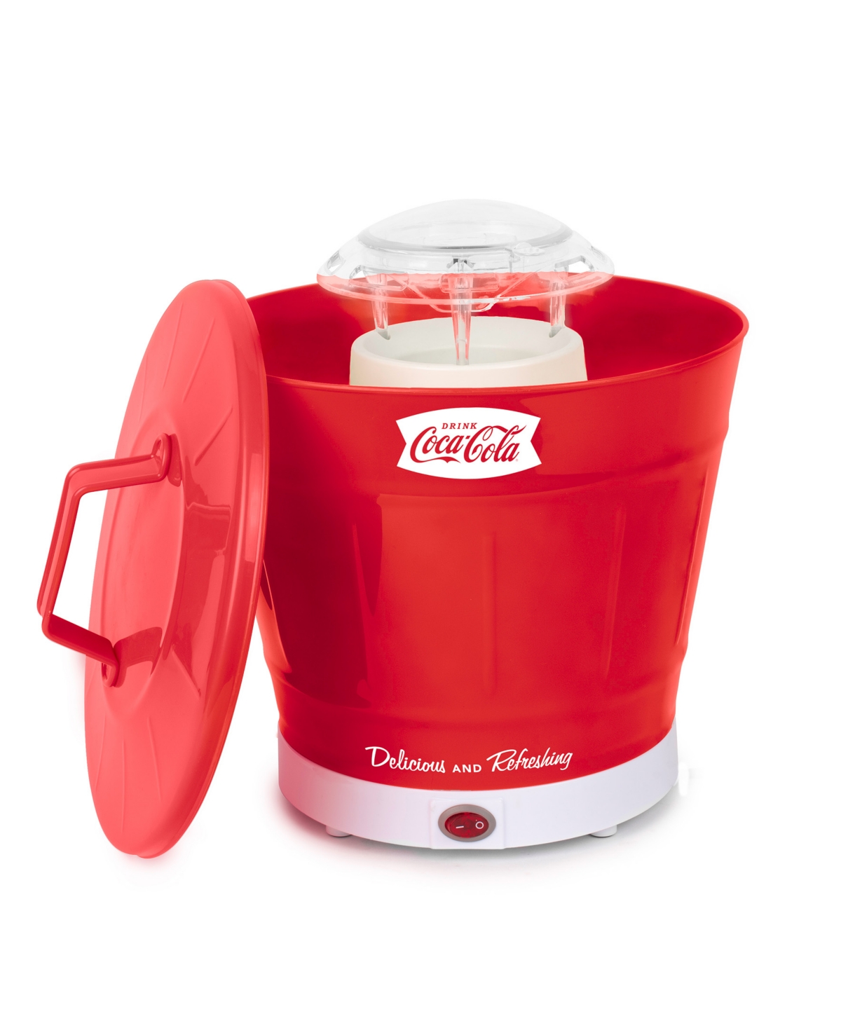 Coca-cola Hot Air 10.08" Popcorn Popper With Bucket In Red