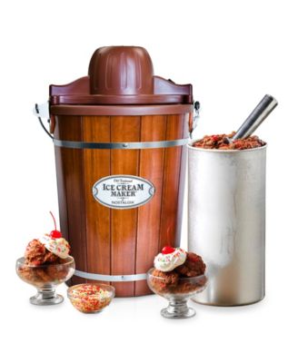 Nostalgia 6 Quart Wood Bucket Ice Cream Maker