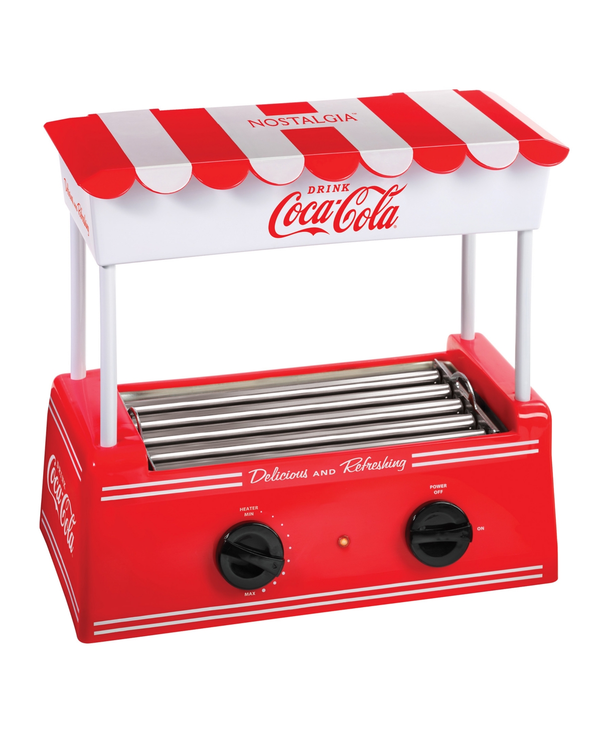 Coca-cola 8 Hot Dog And 6 Bun Capacity, Hot Dog Roller And Bun Warmer In Red