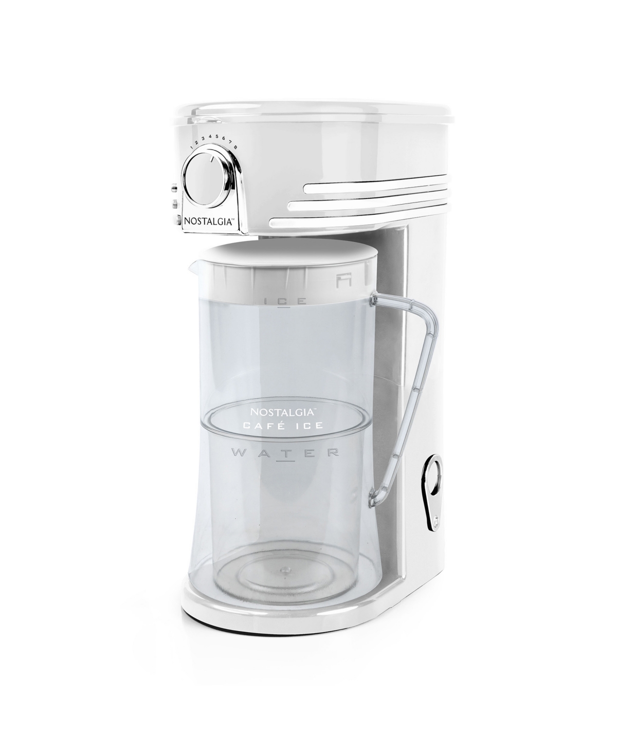 Nostalgia Cafe Ice 3 Quart Iced Coffee And Tea Brewing System With Plastic Pitcher In White
