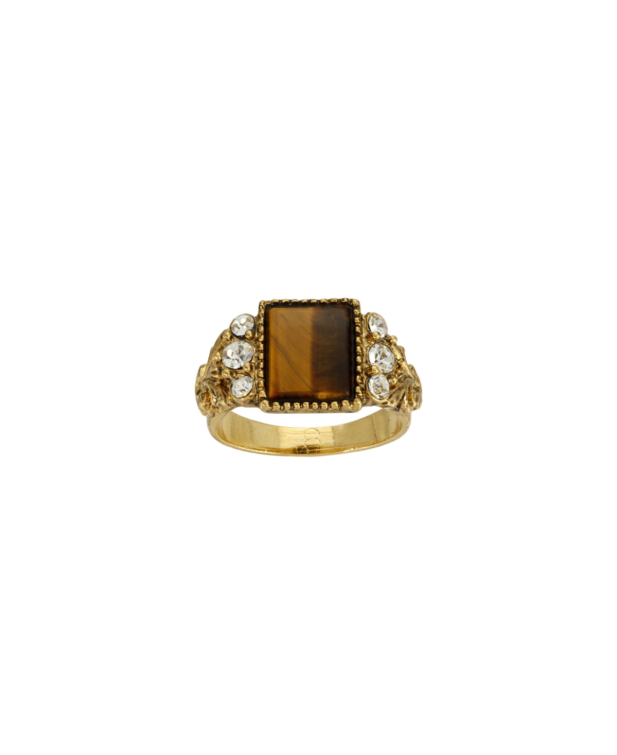 2028 Semi-precious Crystal Ring In Brown