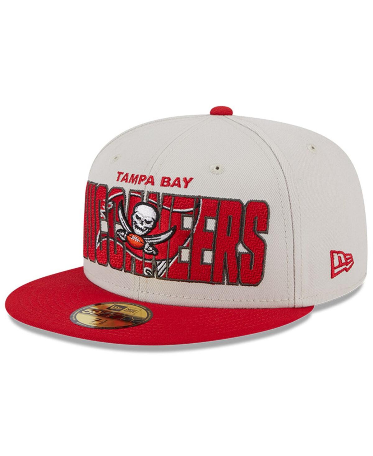 Shop New Era Men's  Stone, Red Tampa Bay Buccaneers 2023 Nfl Draft On Stage 59fifty Fitted Hat In Stone,red
