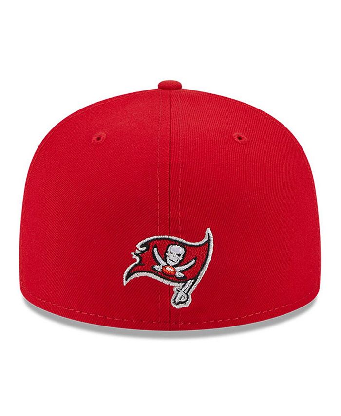 New Era Men's Tampa Bay Buccaneers 59FIFTY Low Profile Fitted Hat - Red, Officially Licensed NFL Cap