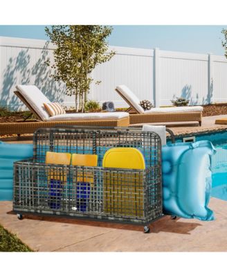 Pool Float Storage with Wheels, Pool Caddy, Dark