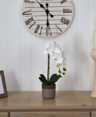 Artificial Phalaenopsis Orchid in Ceramic Pot