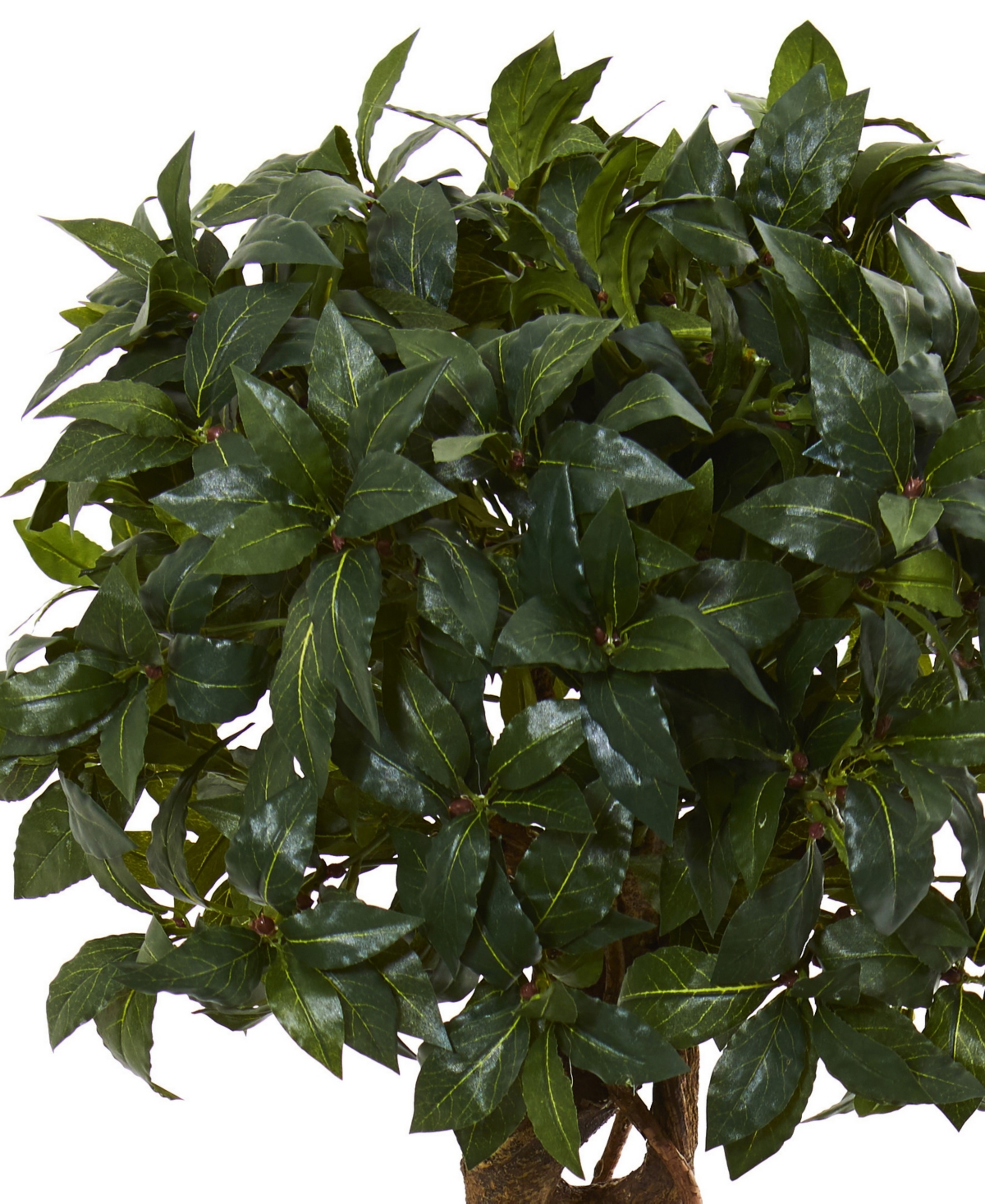 Nearly Natural 4.5' Sweet Bay Double Topiary Artificial Tree in Black-Washed Planter