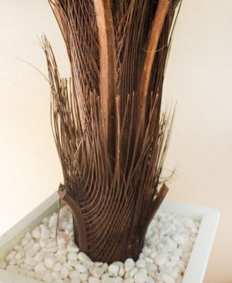 4.5' Cycas UV-Resistant Indoor/Outdoor Artificial Plant in White Tower Planter