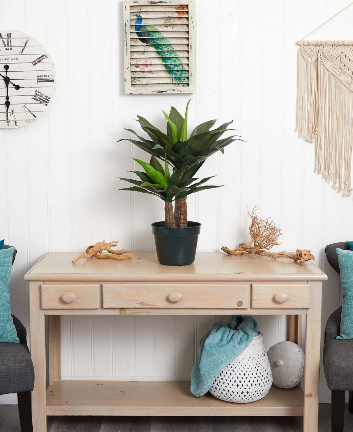 Nearly Natural Double Agave Succulent Artificial Plant