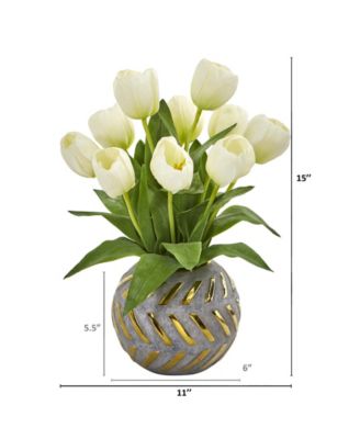Tulip Artificial Arrangement in Decorative Vase