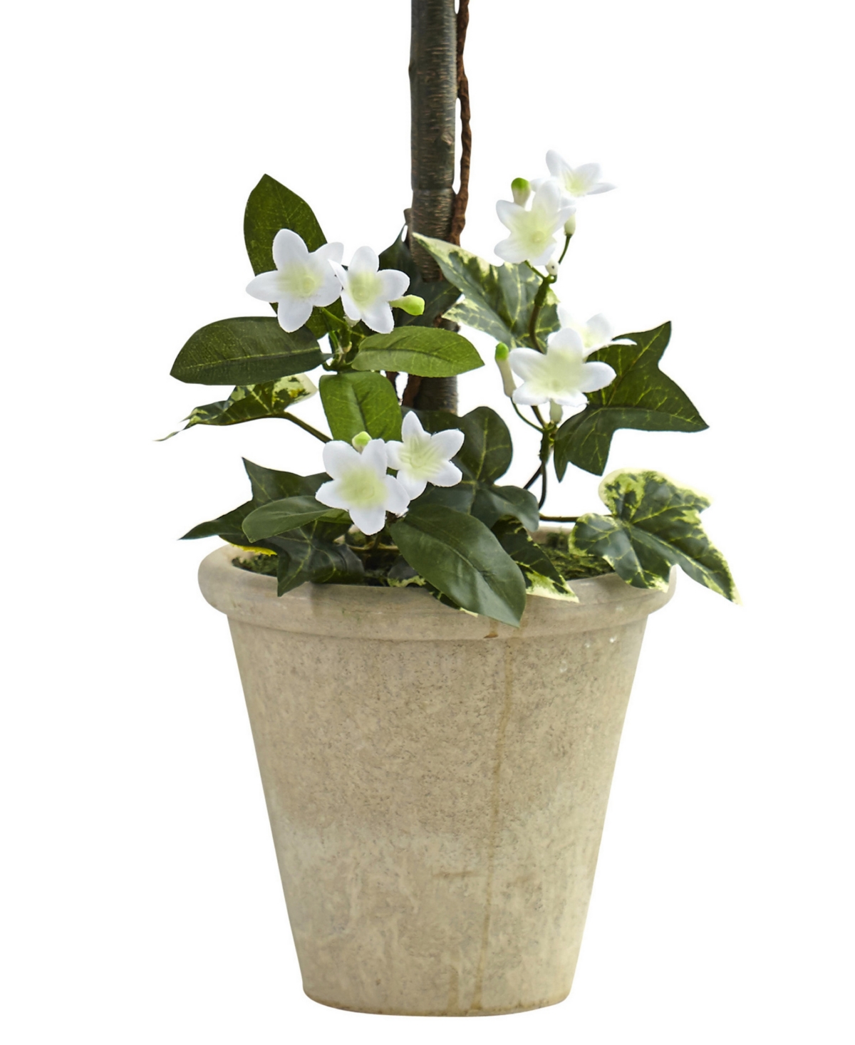 NEARLY NATURAL 3' STEPHANOTIS TOPIARY W/ PLANTER 