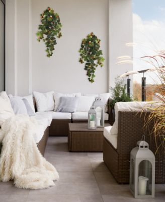 2-Pc. 31" Strawberry Artificial Hanging Bush Set with Berries 