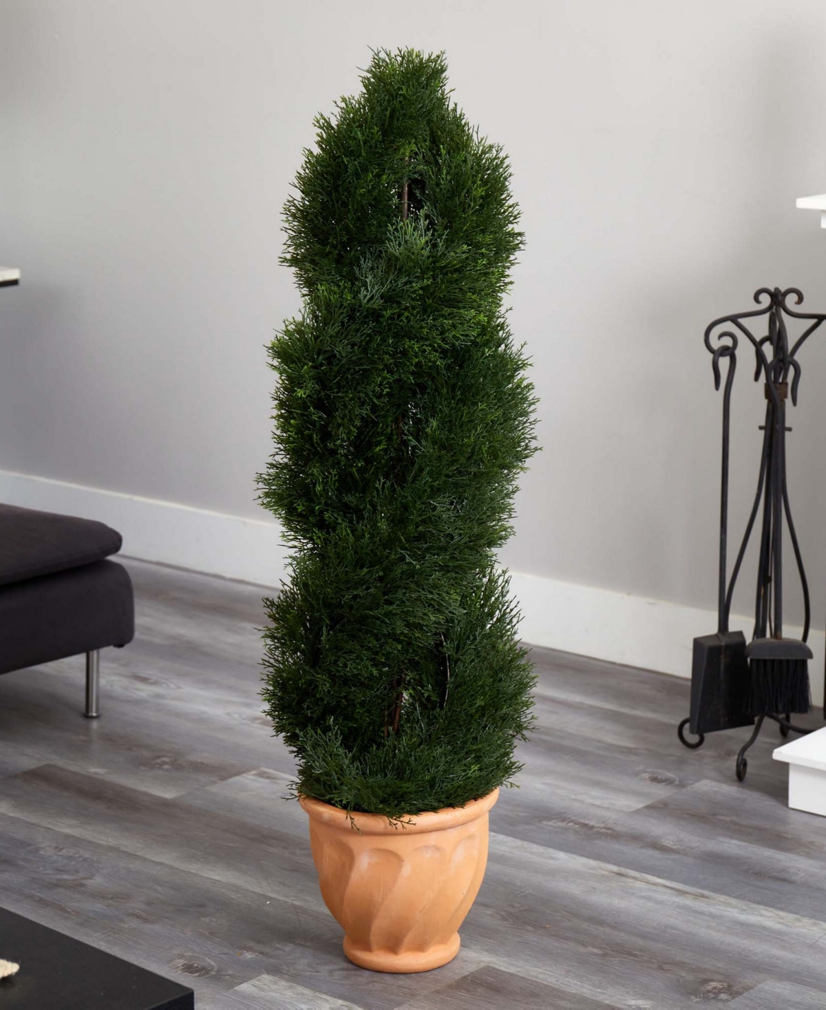 Nearly Natural Double Pond Cypress Topiary Artificial Tree in Terracotta Planter Uv Resistant