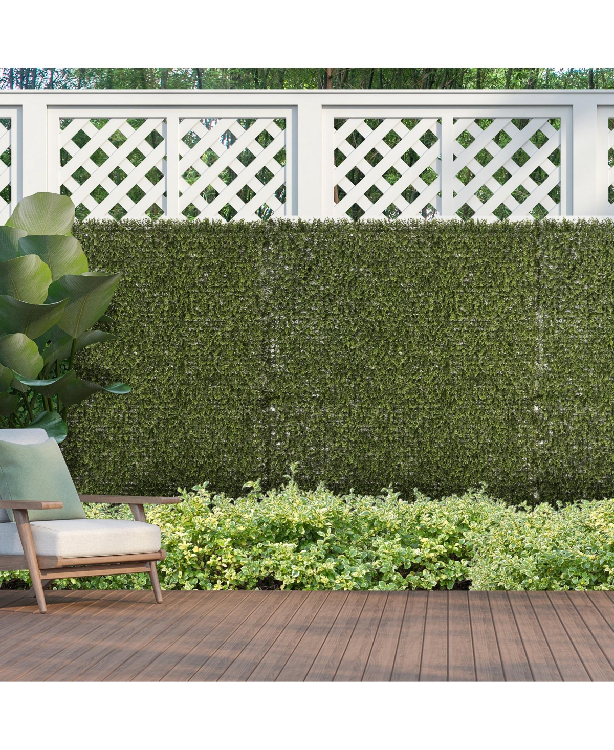Outsunny 12PCS 20" x 20" Artificial Boxwood Wall Panels Privacy Fence Screen Faux Hedge Greenery Backdrop for Home Garden Backyard Balcony, Green