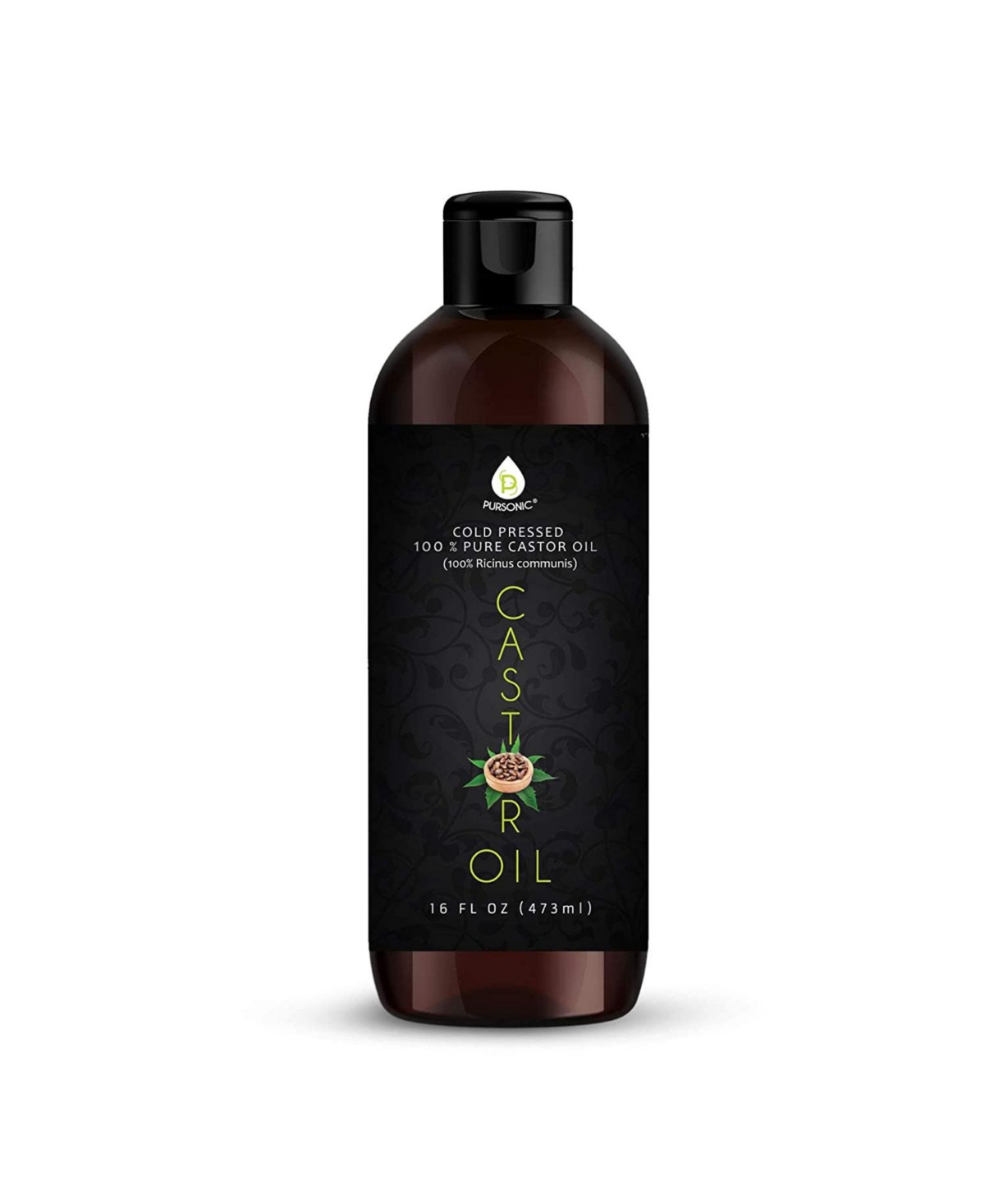 Castor oil (16oz): 100% pure, cold-pressed, hexane-free. Ideal for moisturizing, healing, hair growth, and eyelashes. - Natural